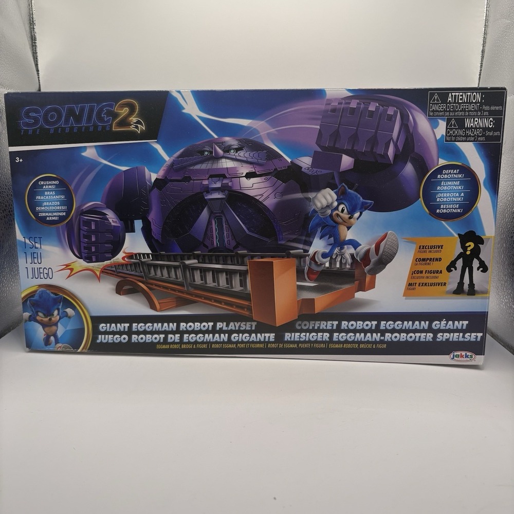 SONIC the Hedgehog 2 - Giant Eggman Robot Playset with Exclusive Figure, New